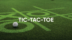 tic-tac-toe grid on golf putting green